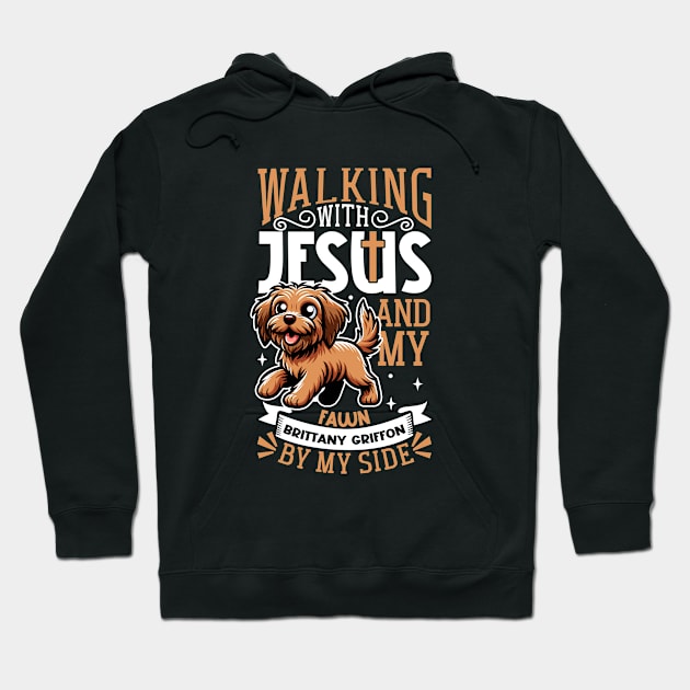 Jesus and dog - Griffon Fauve de Bretagne Hoodie by Modern Medieval Design